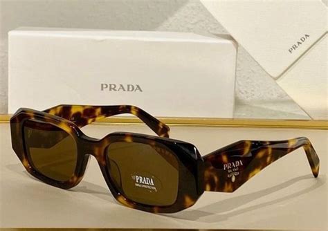 prada pr 17ws 2au8c1 tortoise plastic rectangle sunglasses brown lens|Prada Brown Rectangular Ladies Sunglasses PR .